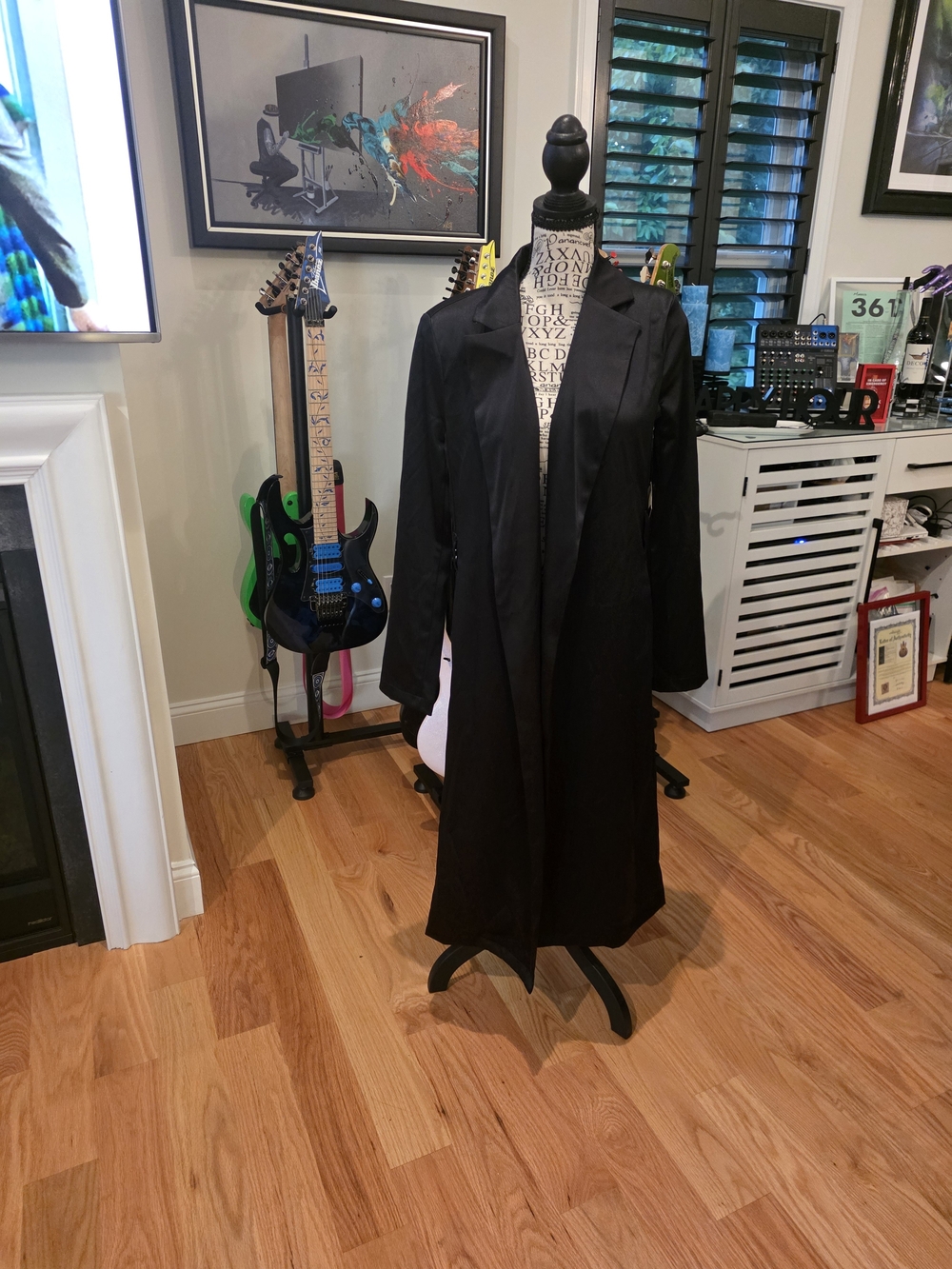Black Women's Long Satin Trench Coat